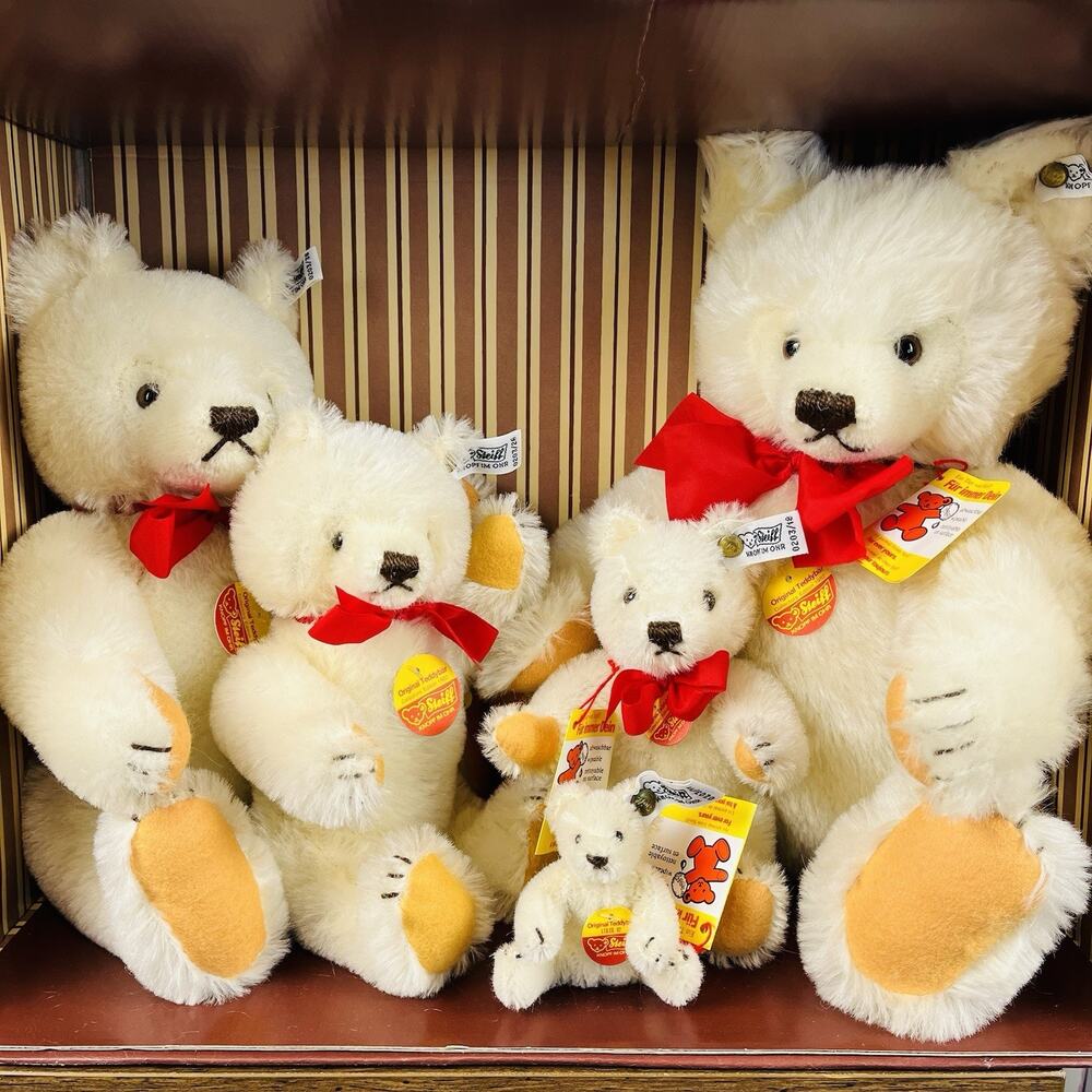 STEIFF Teddy Bear Collector's Edition 0203 Five White Bears In Original Box 1982